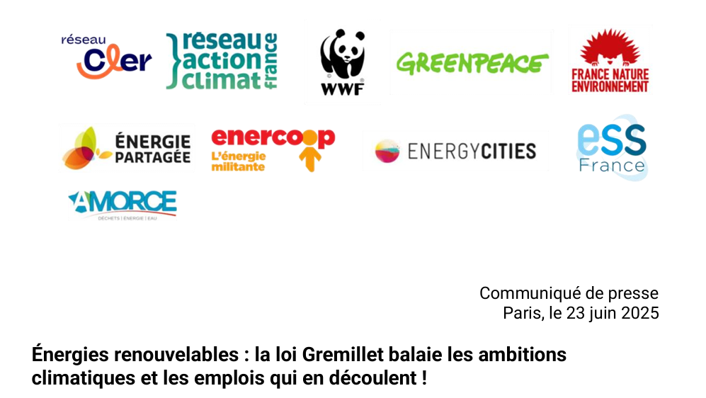 Énergies renouvelables : la loi Gremillet balaie les ambitions climatiques et les emplois qui en découlent !