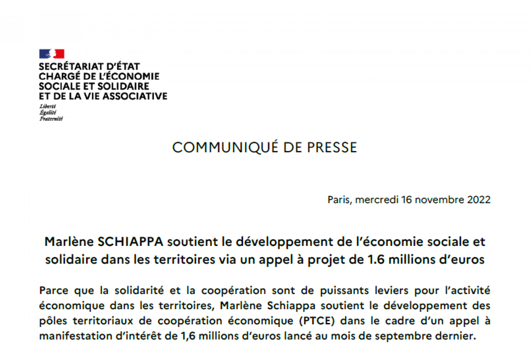 Marlène Schiappa soutient le développement de l’ESS dans les territoires via un appel à projet de 1,6 million d’euros
