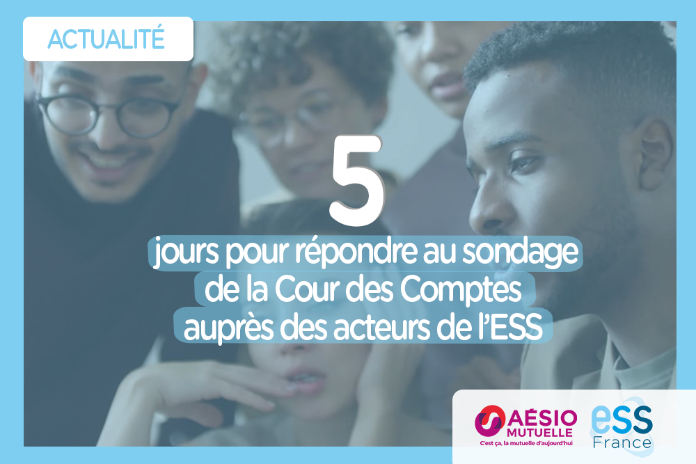 Chiffre de la semaine : 5 jours pour répondre au sondage de la Cour des Comptes auprès des acteurs de l'ESS.