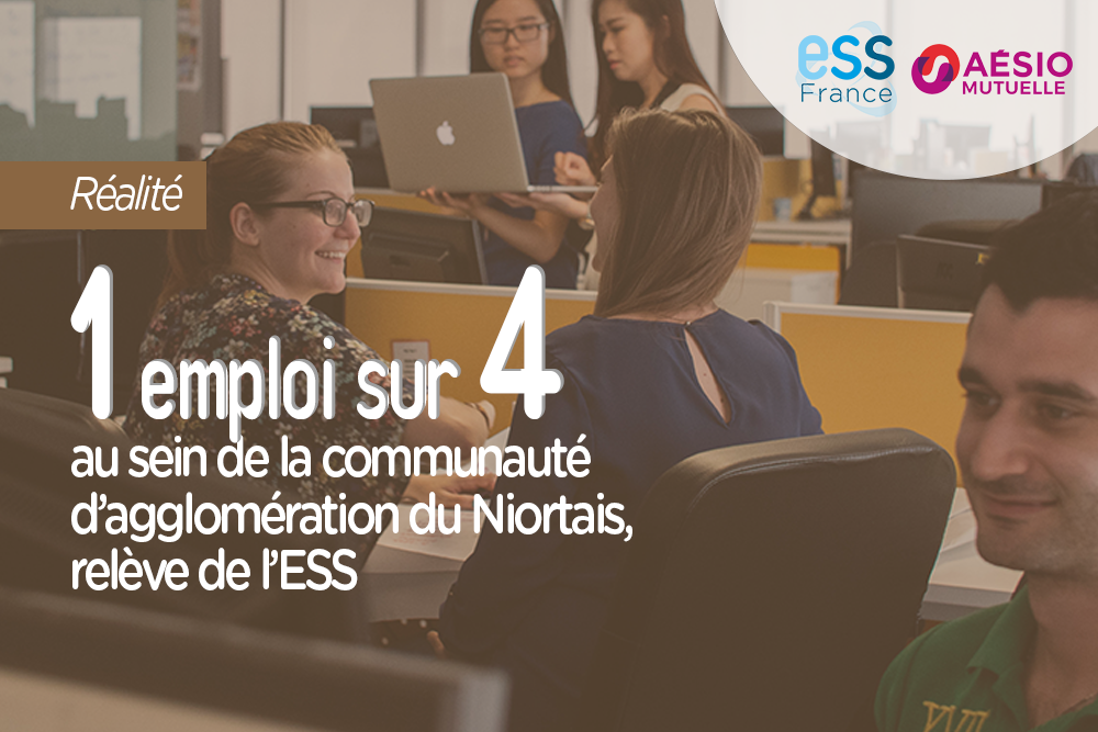 1 emploi sur 4 relève de l'ESS au sein de la communauté de l'agglomération du Niortais Chiffre