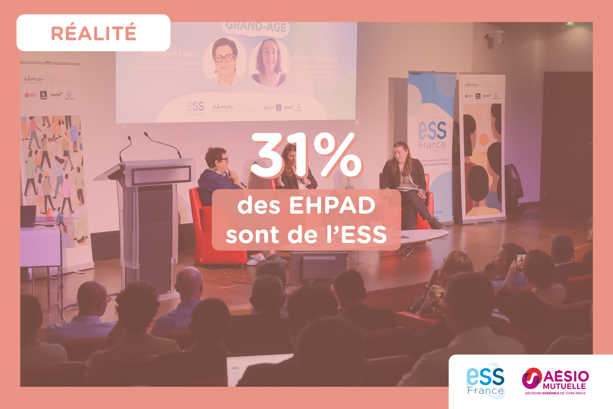image de personnes avec texte indiquant "31 % des EHPAD sont de l'ESS"
