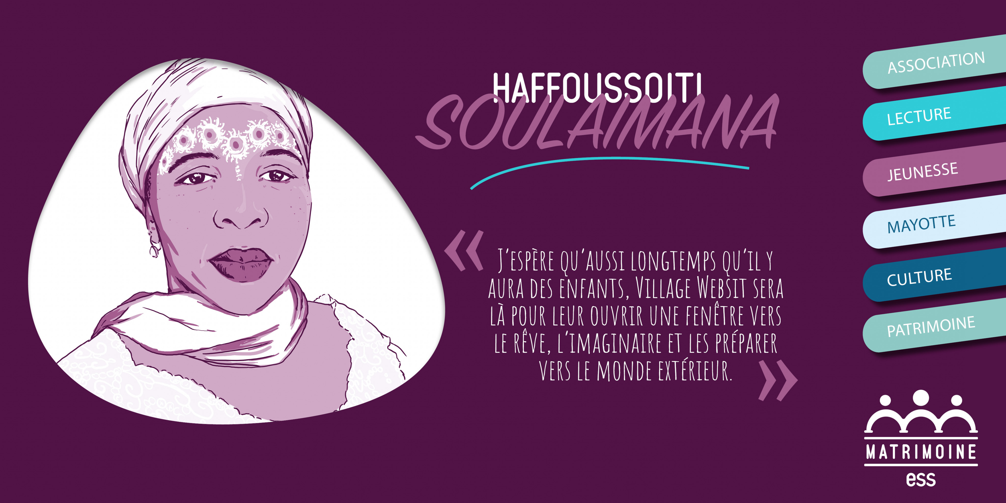 Portrait de Haffoussoiti Soulaimana, Présidente de l'association Village Websit 