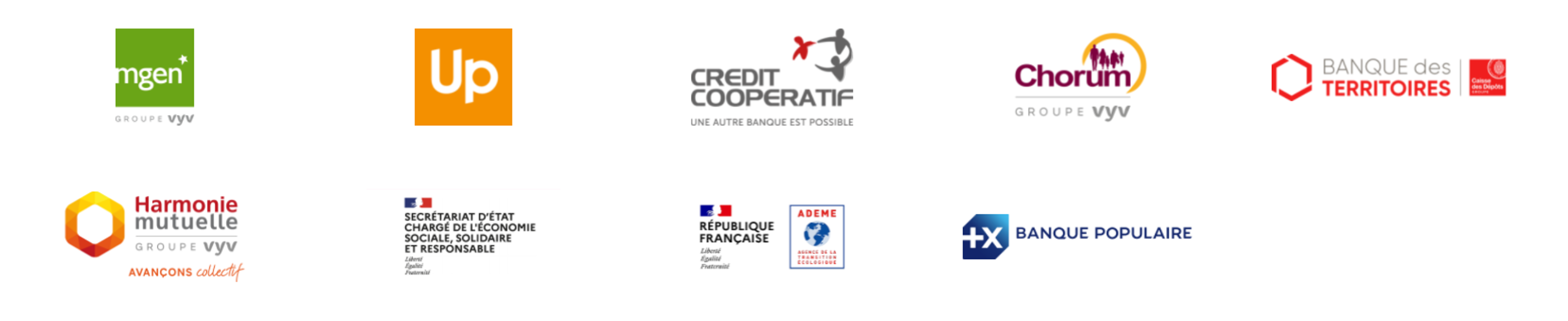 Logos des partenaires des Prix de l'ESS 2021