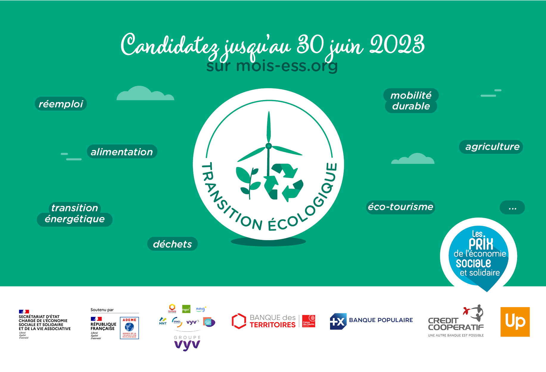 Visuel thématique Transition écologique des Prix de l'ESS 2023