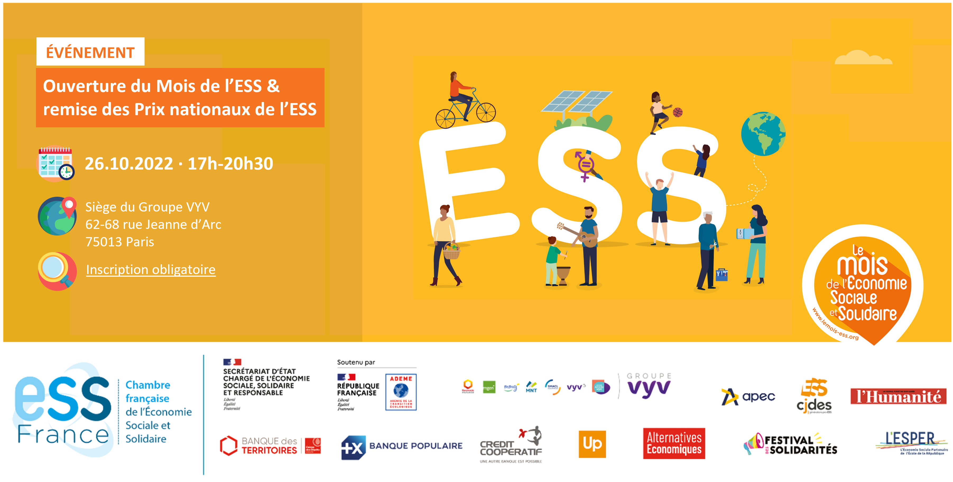 Visuel du Mois de l'ESS. L'ESS, une économie engagée pour les territoires