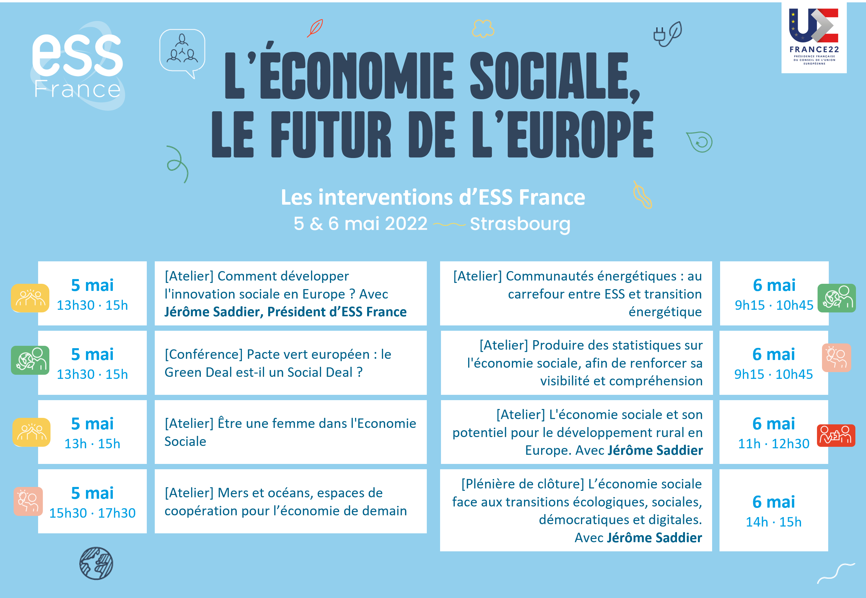 Les interventions d'ESS France au Sommet Européen de Strasbourg les 5 et 6 mai