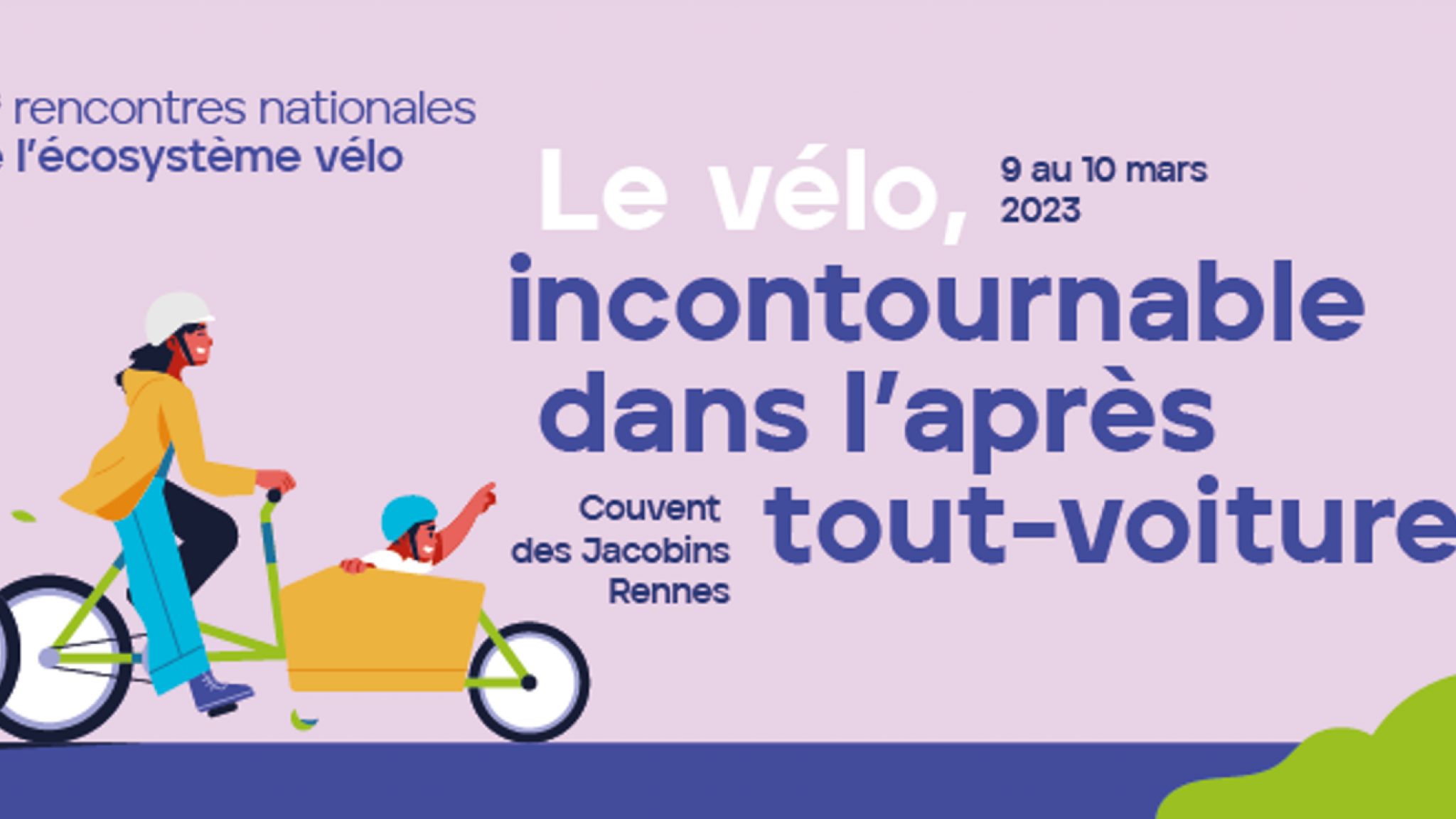 Le 23ème Congrès de la Fédération des Usagers de la Bicyclette (FUB) aura lieu les 9 et 10 mars 2023 à Rennes