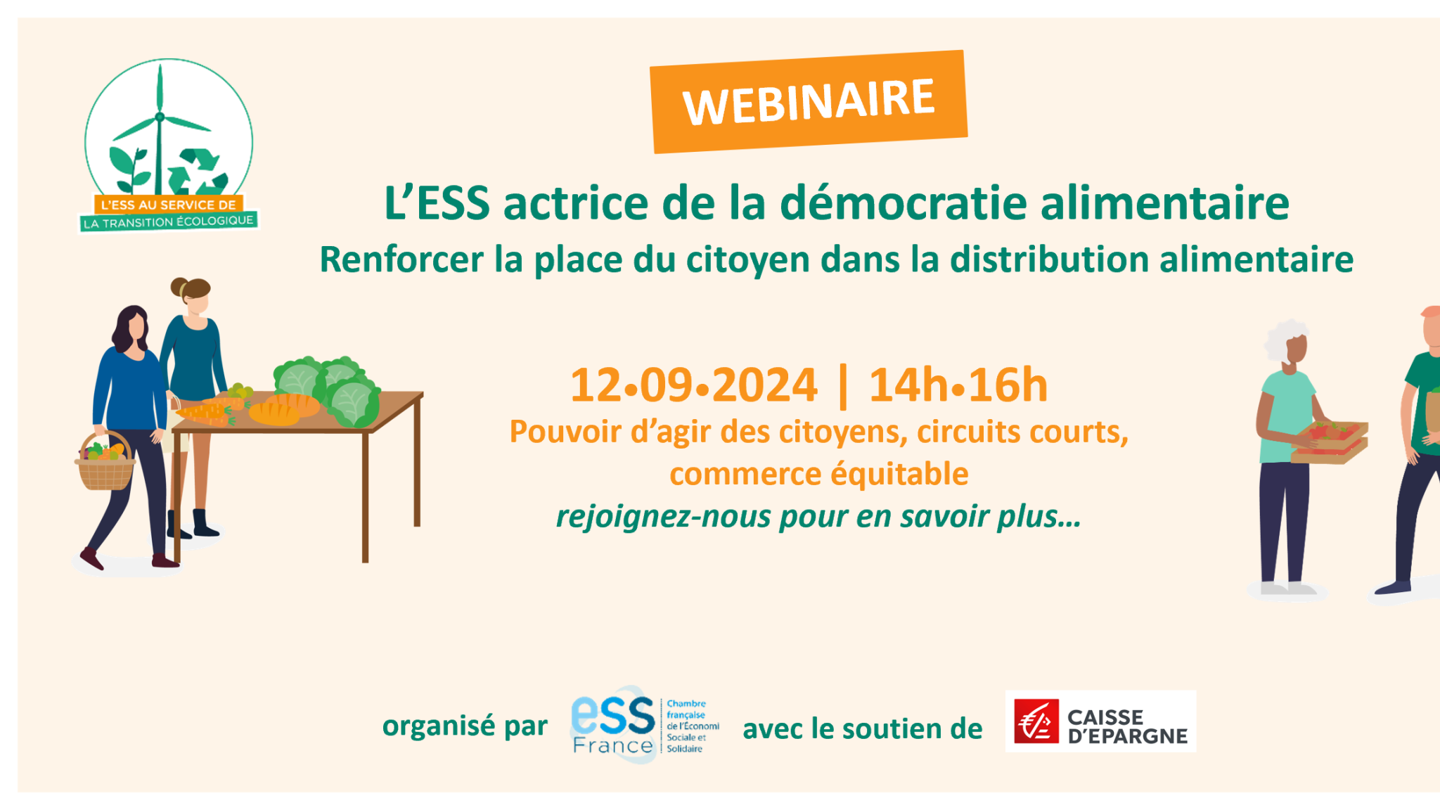 Visuel webinaire démocratie alimentaire et ESS