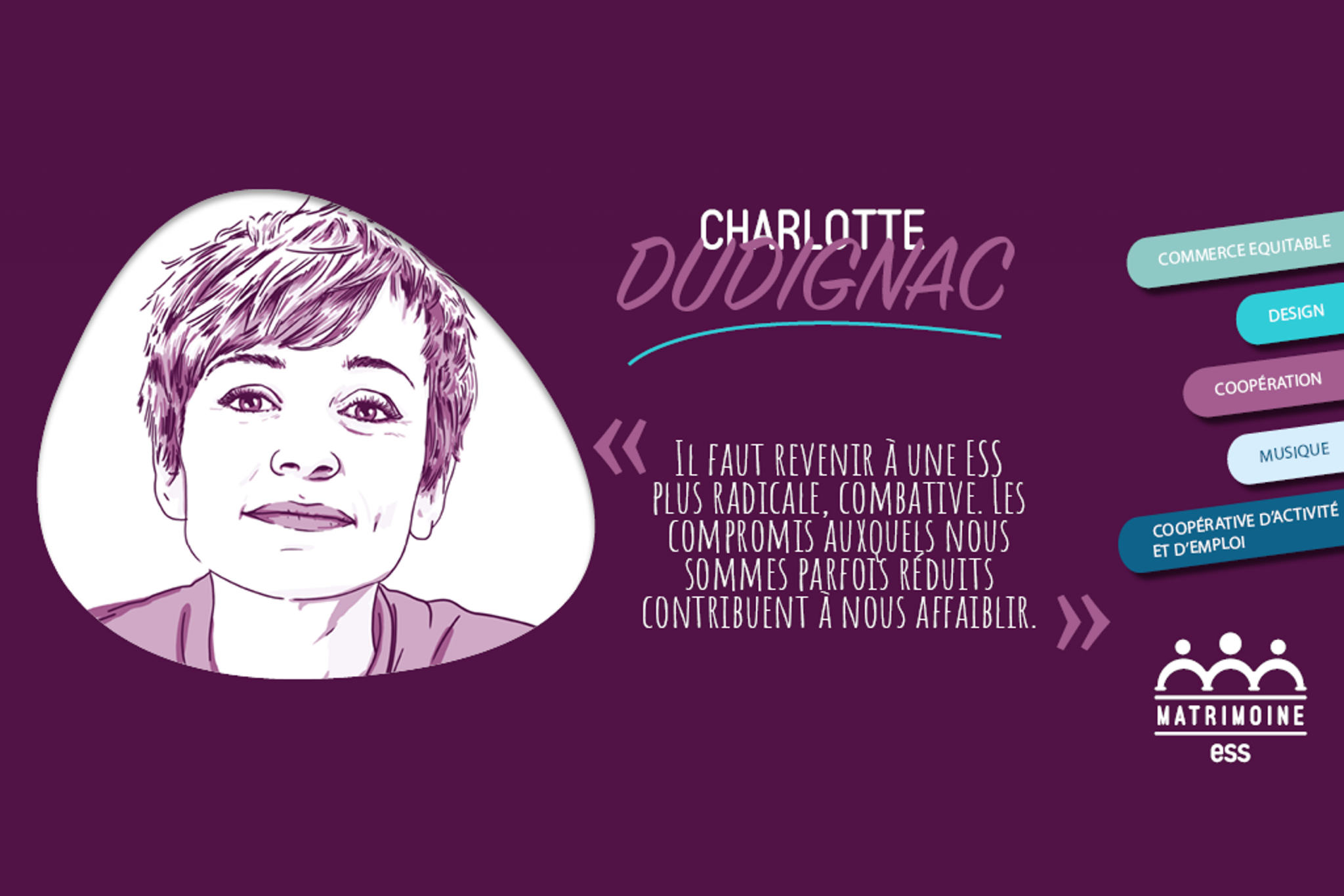 Portrait de Charlotte Dudignac, ancienne directrice générale déléguée de Coopérer pour entreprendre 