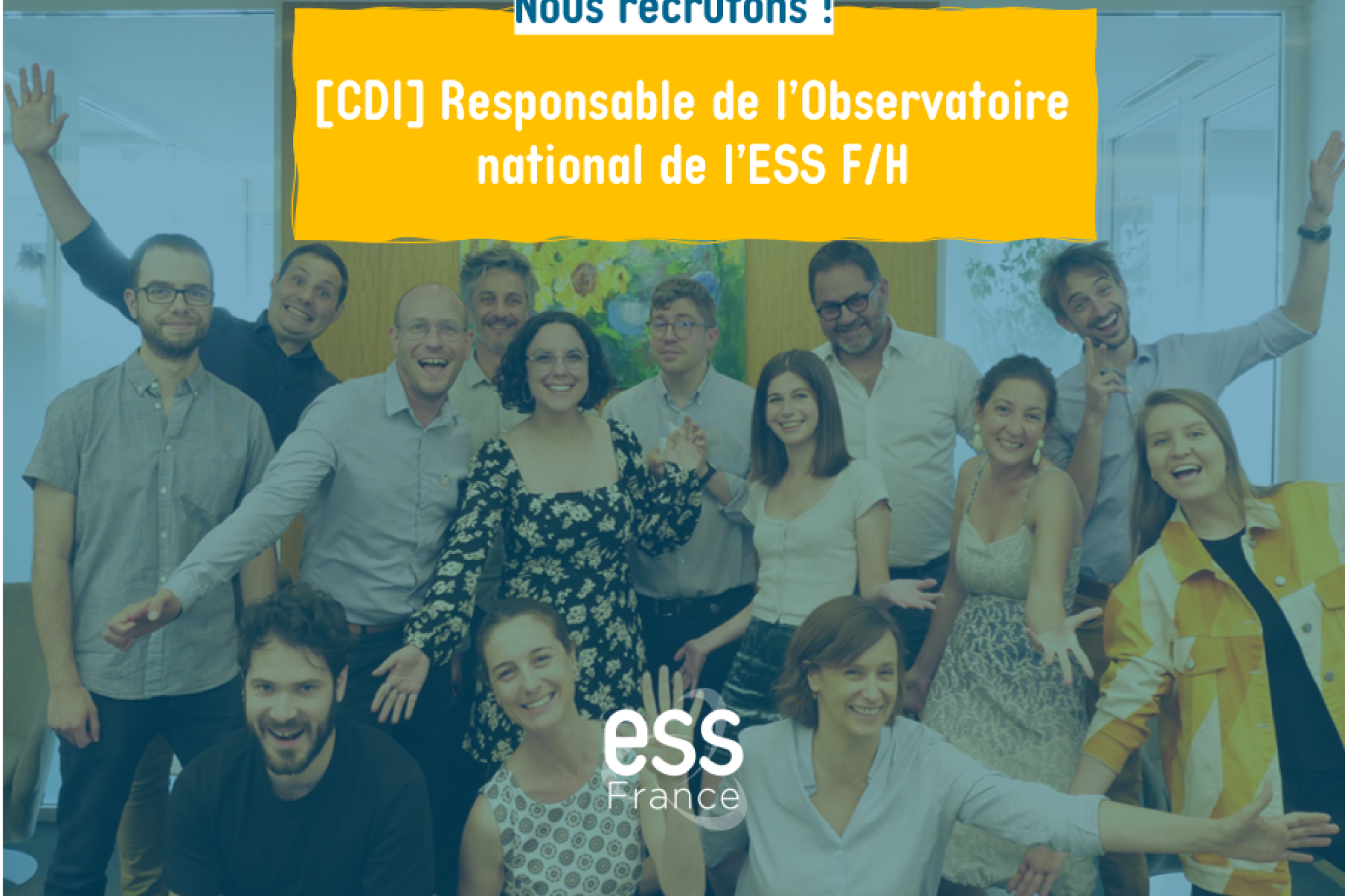 Nouvelle offre d'emploi : Responsable de l’Observatoire national de l’ESS F/H