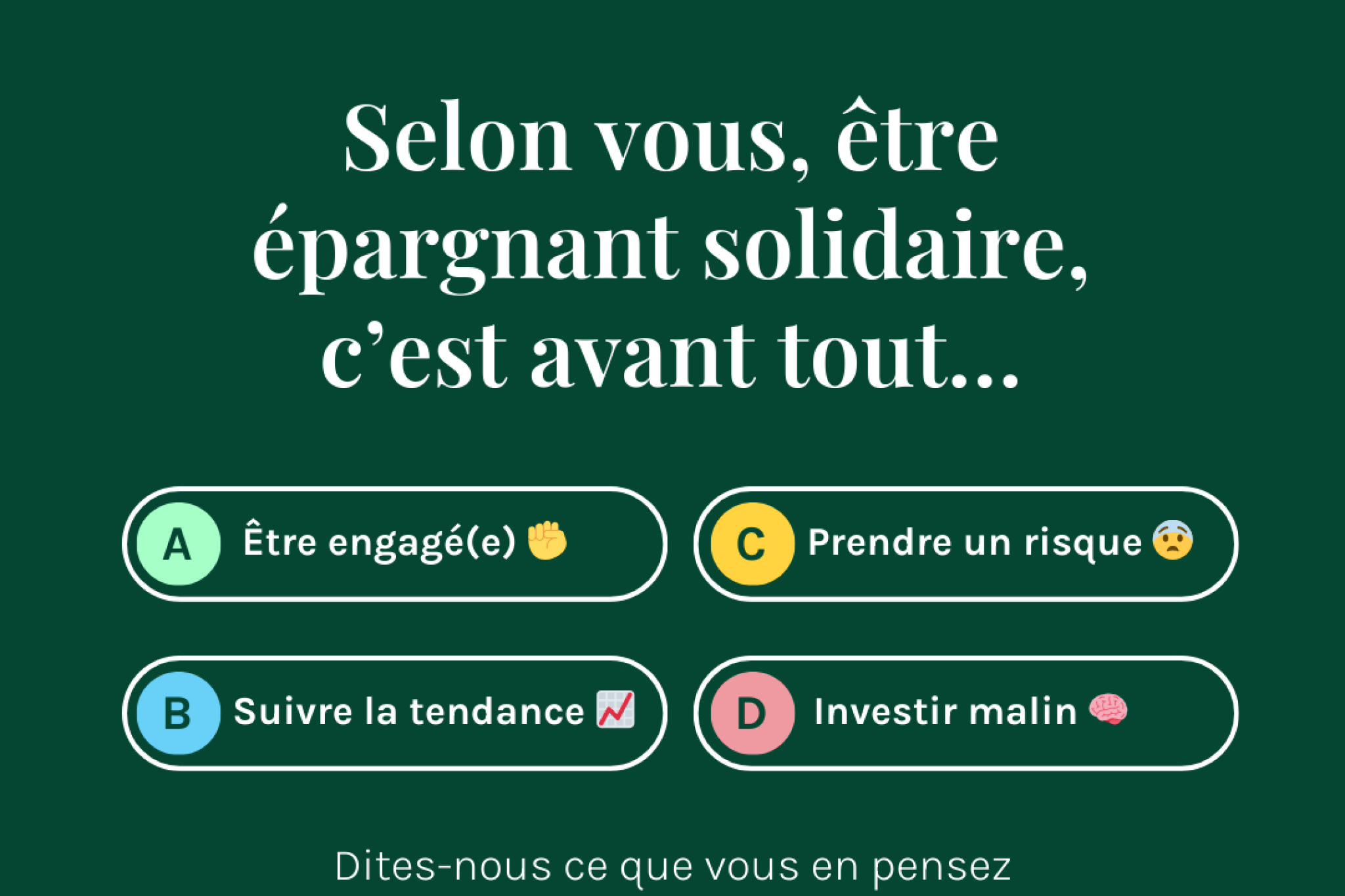 Enquête FAIR : Les épargnants solidaires !