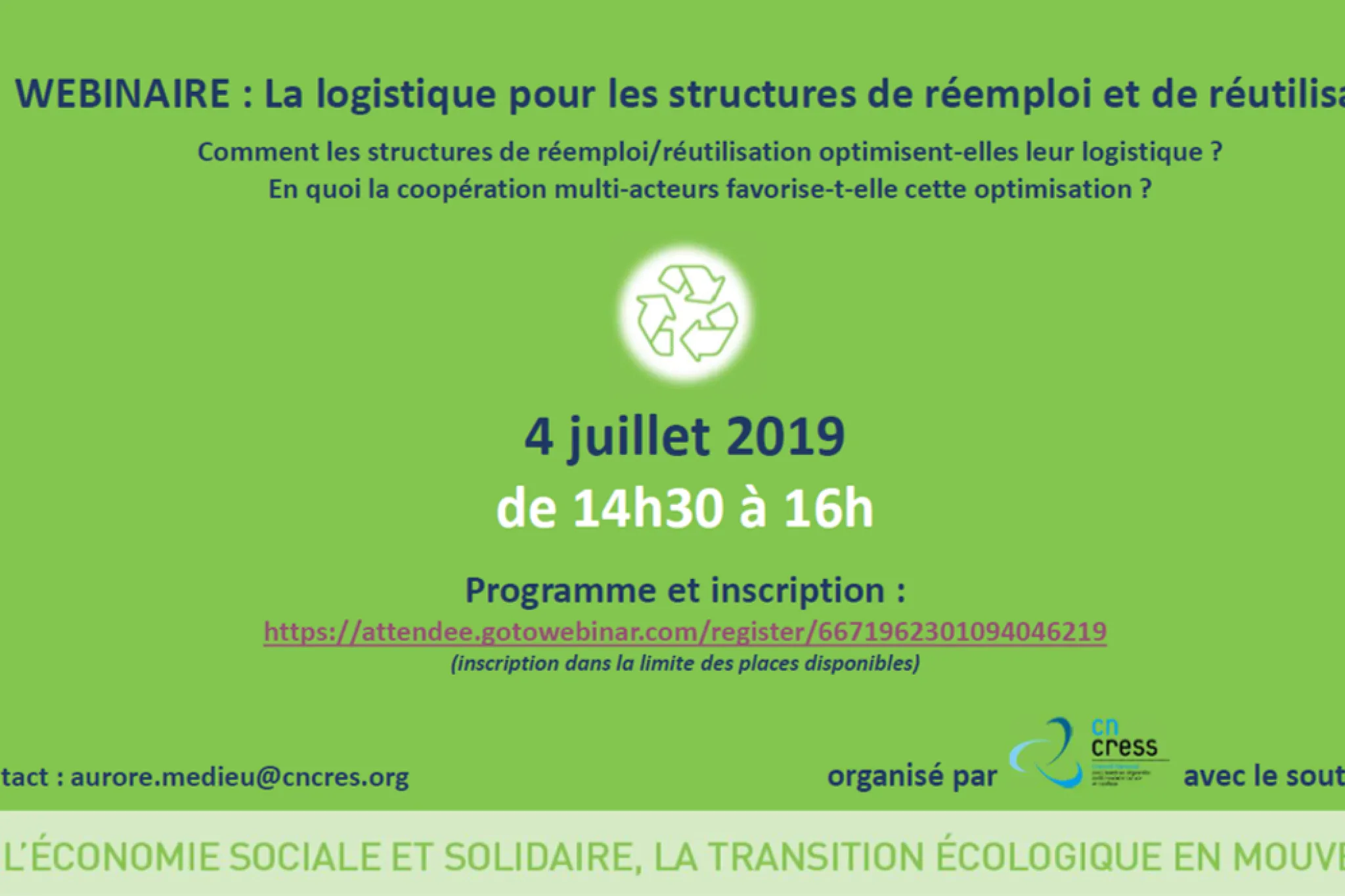 Webinaire : la logistique pour les structures du réemploi et de la réutilisation
