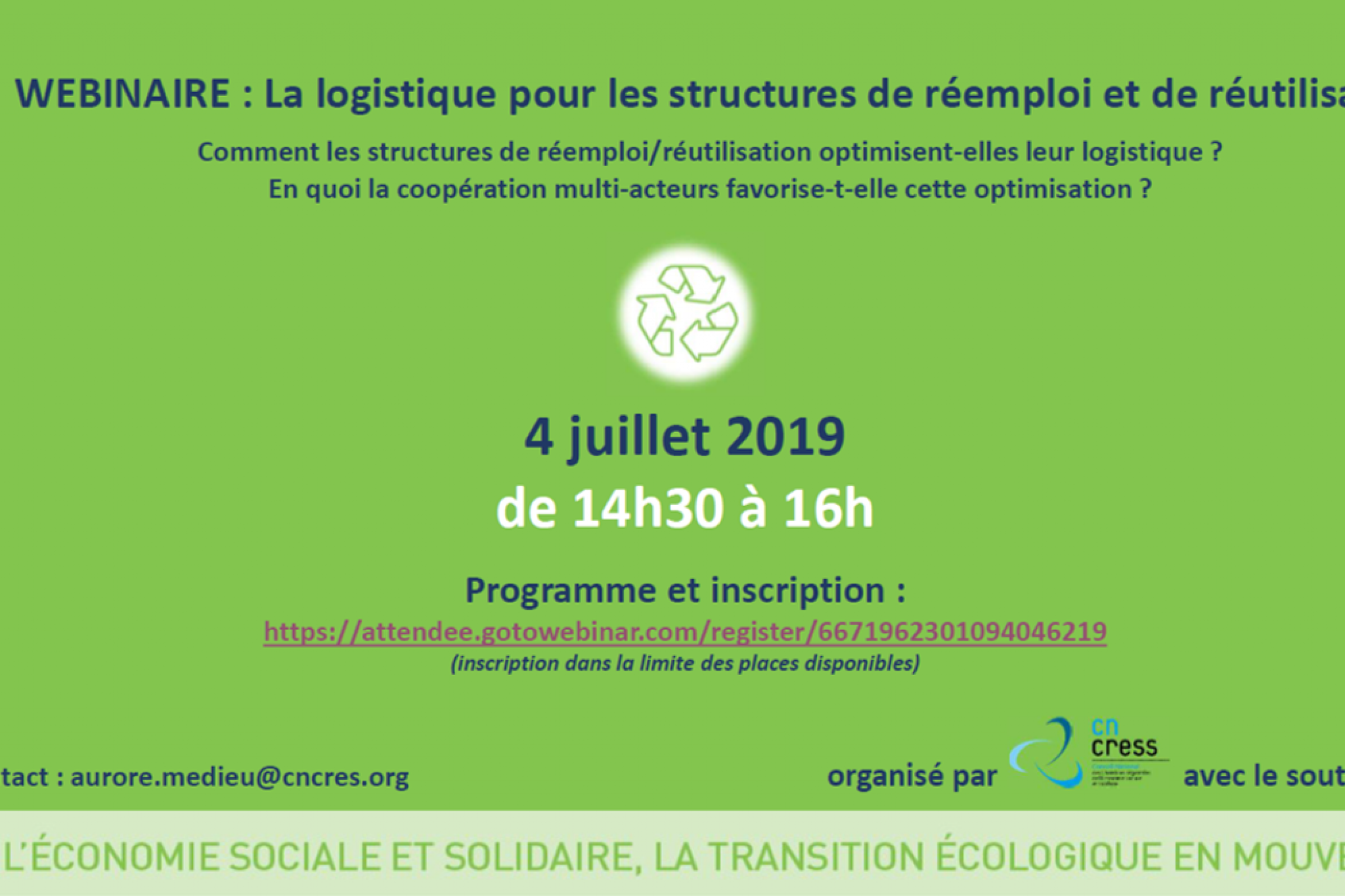 Webinaire : la logistique pour les structures du réemploi et de la réutilisation