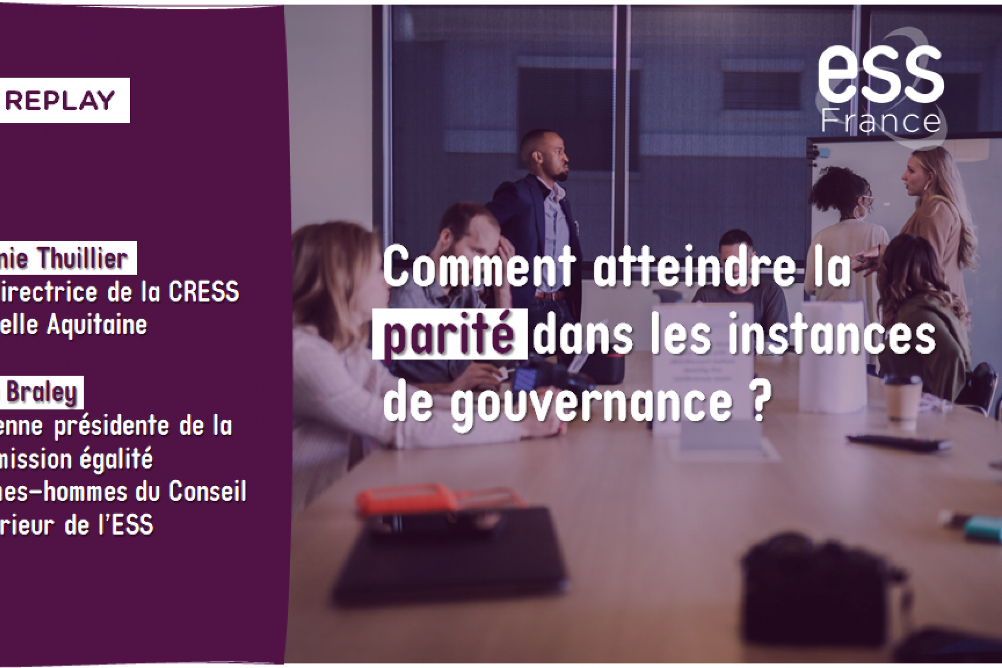 Replay webinaire : la parité dans les instances de gouvernance de structures de l'ESS