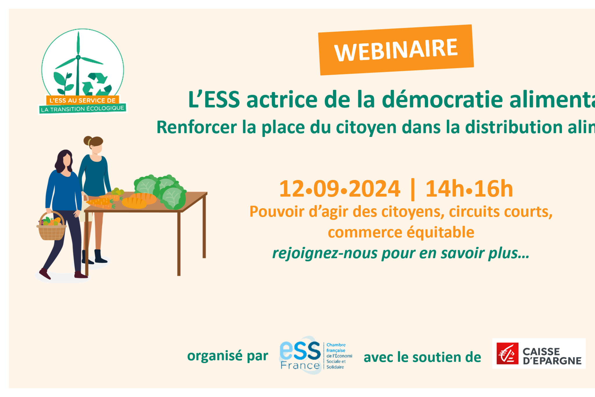 Visuel webinaire démocratie alimentaire et ESS