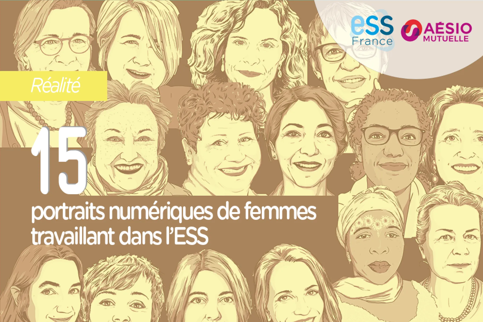 15 portraits numériques de femmes travaillant dans l'ESS