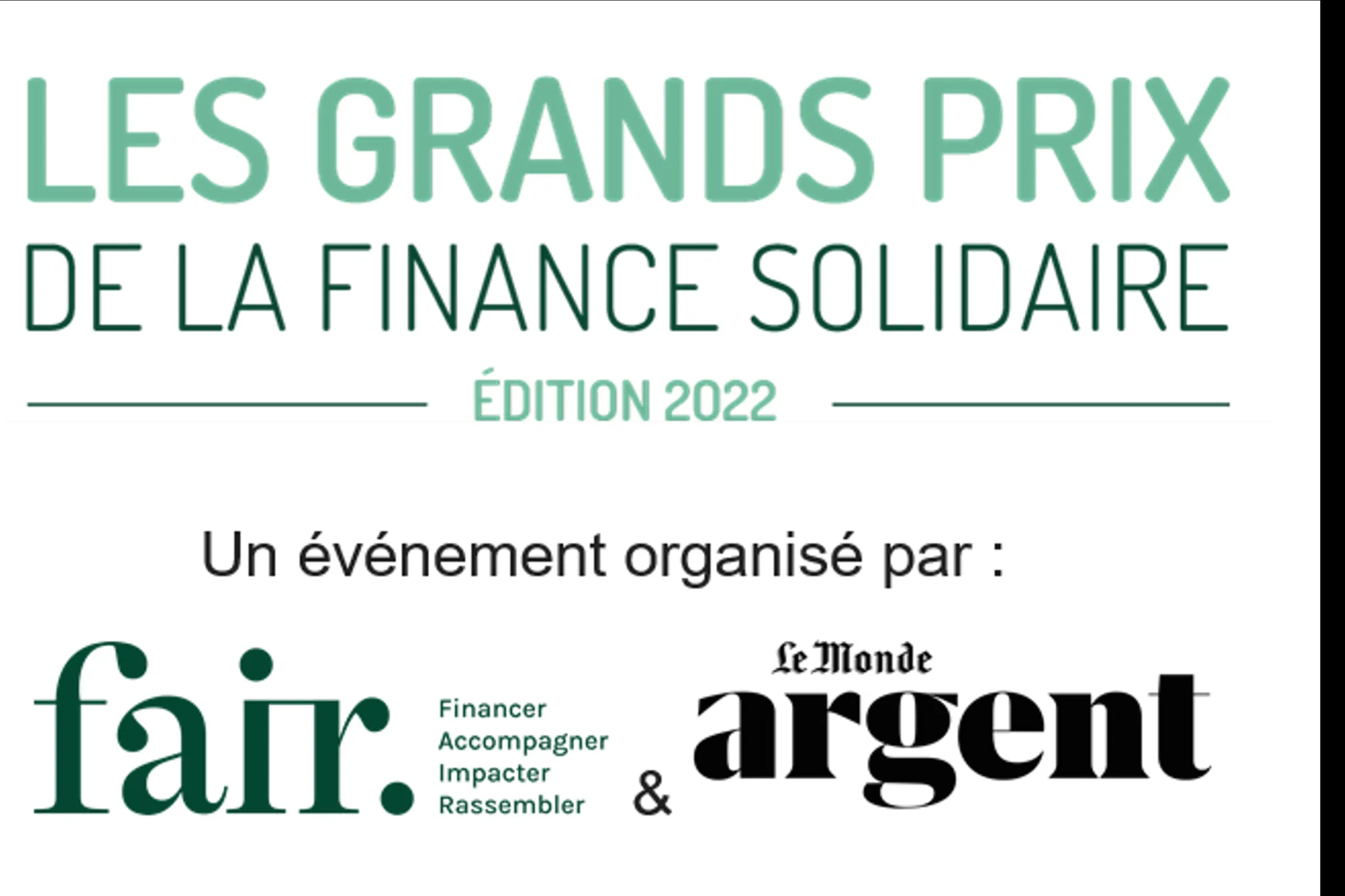 Les grands prix de la finance solidaire de Fair et Le Monde