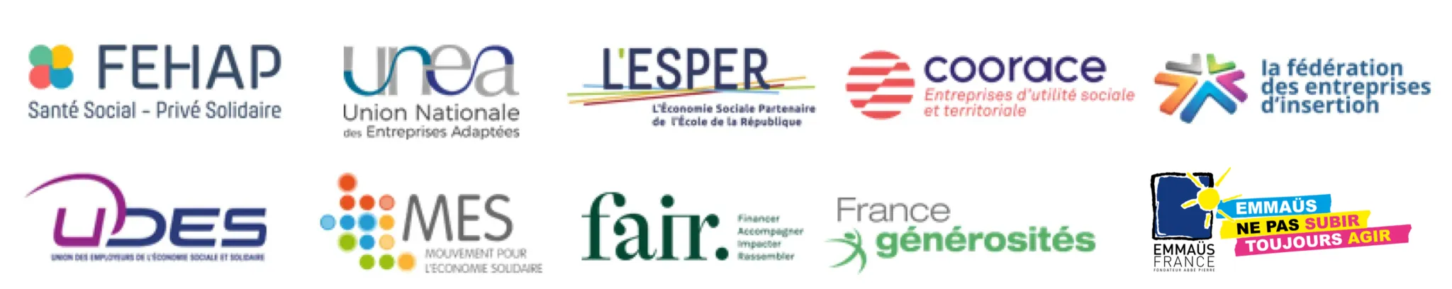 Logos des membres d'ESS France du collège 3