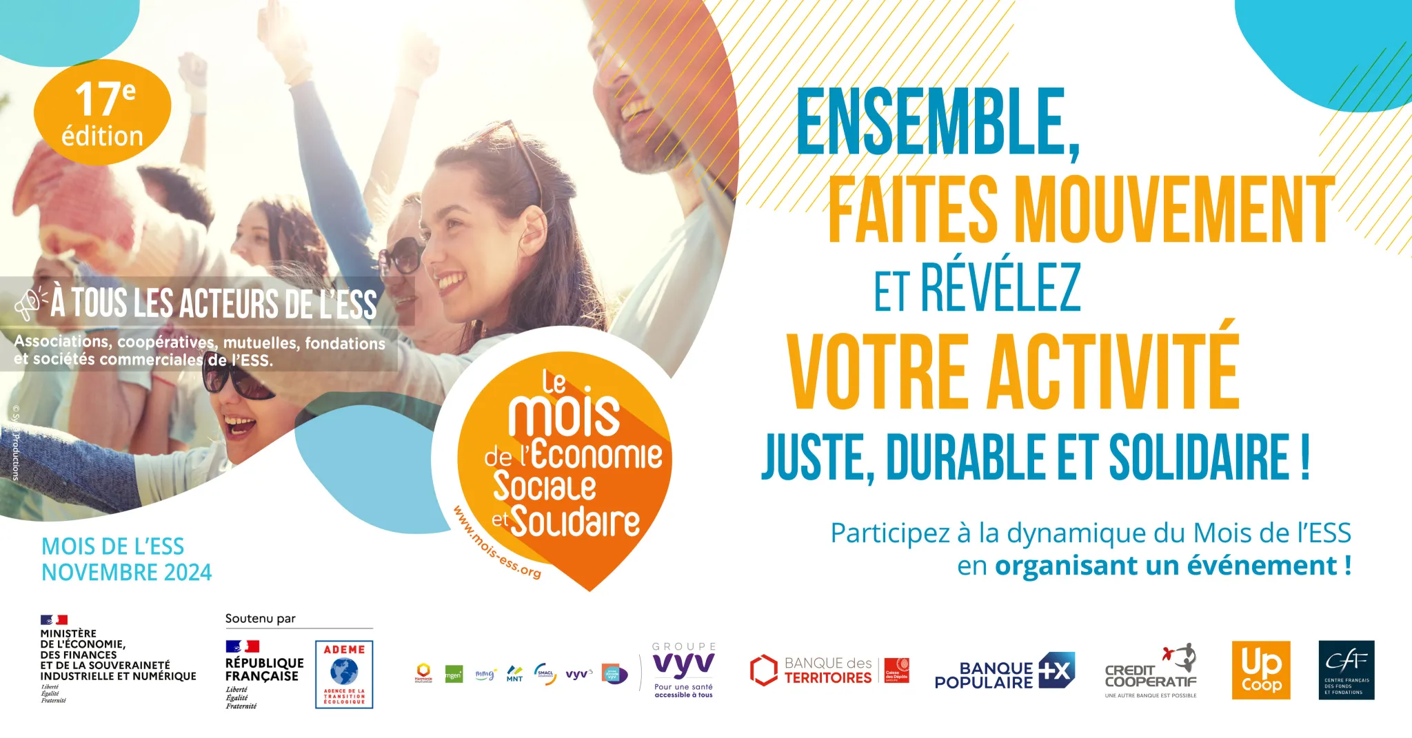 À tous les acteurs de l'ESS : Ensemble, faites mouvement et révélez votre activité juste, durable et solidaire !