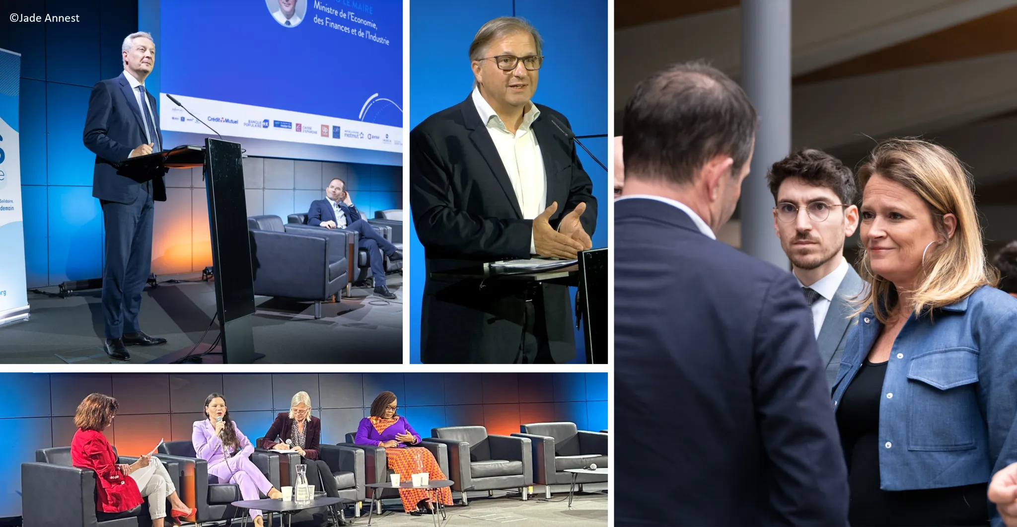 Bruno Le Maire, Sylvain Waserman, Olivia Grégoire, Katarzyna Nowakoska et Belmonde Dogo présents au Congrès des 10 ans de la loi ESS