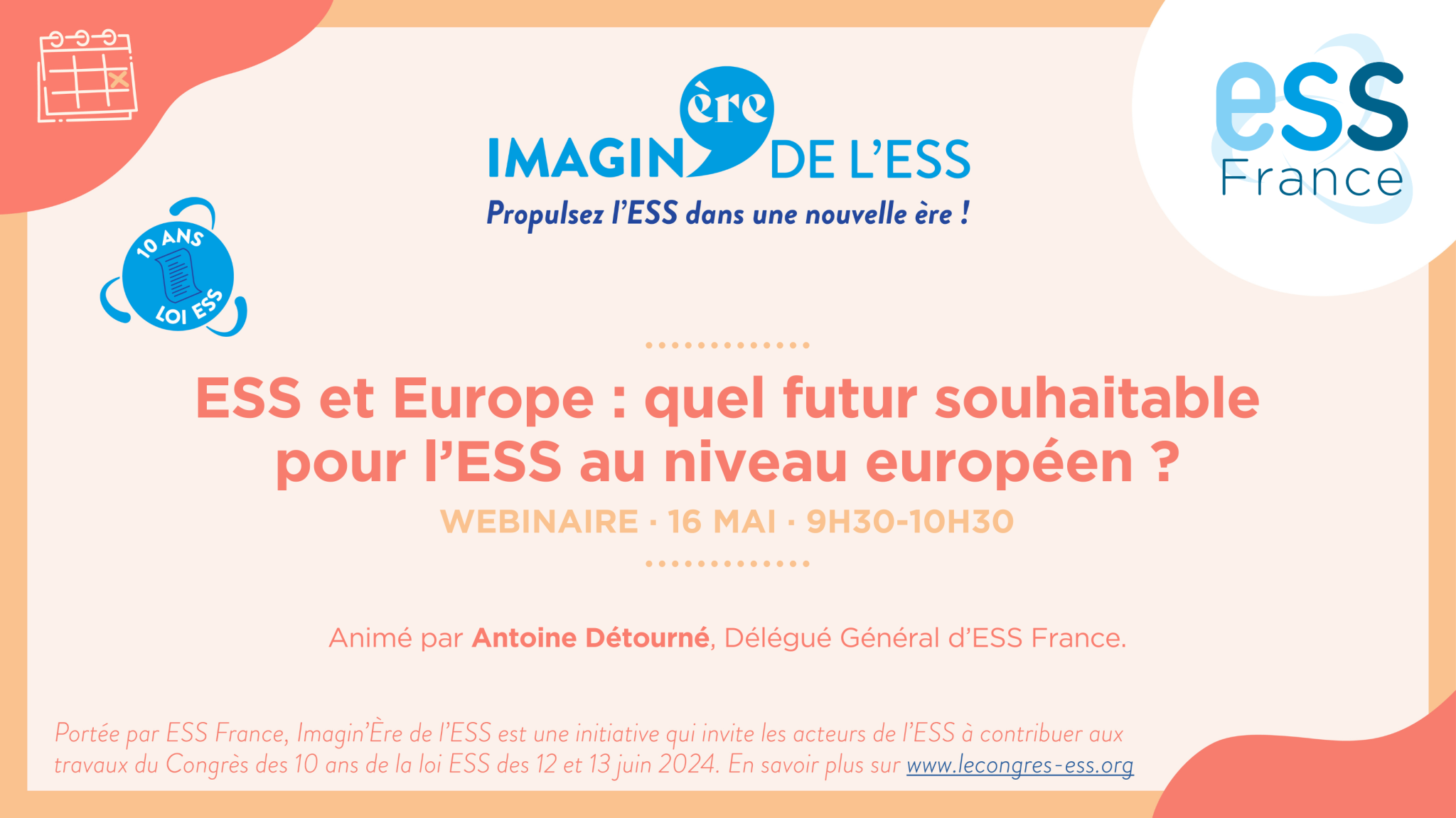Webinaire d'ESS France le 16 mai sur l'ESS et l'Europe