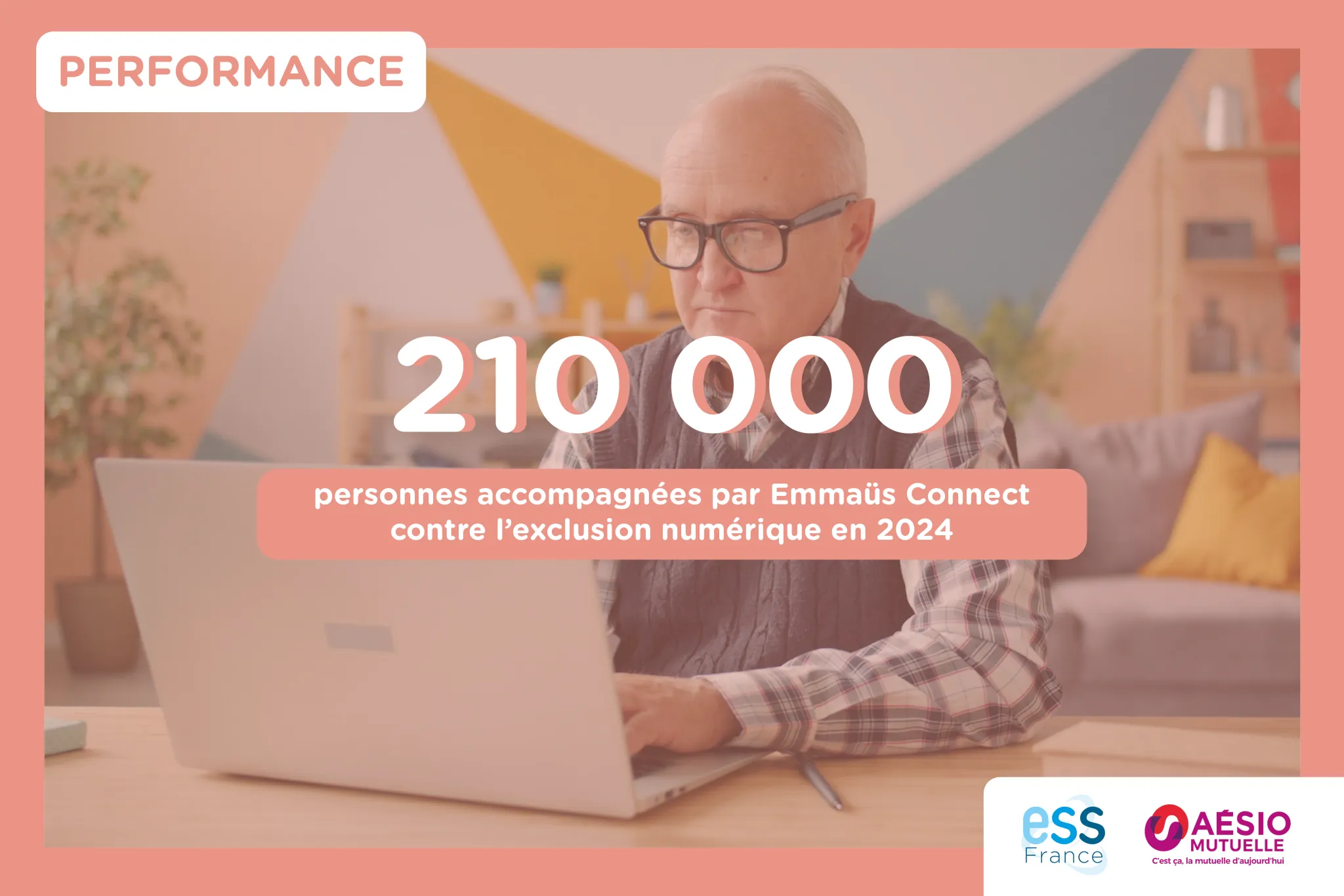 Chiffre de la semaine d'Aésio Mutuelle et d'ESS France : 210 000 personnes accompagnées par Emmaüs Connect contre l’exclusion numérique en 2024